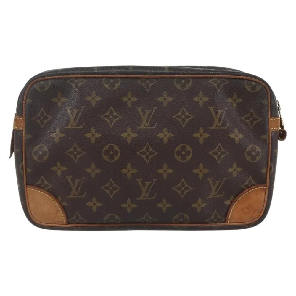 Louis Vuitton Monogram Compiegne 28 Clutch Bag Brown